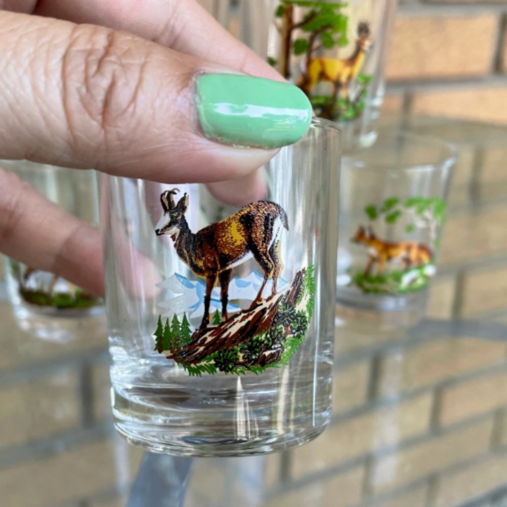 Vintage Reims France Game Hunting Theme Shot Glasses - 6 - Picture 6 of 11